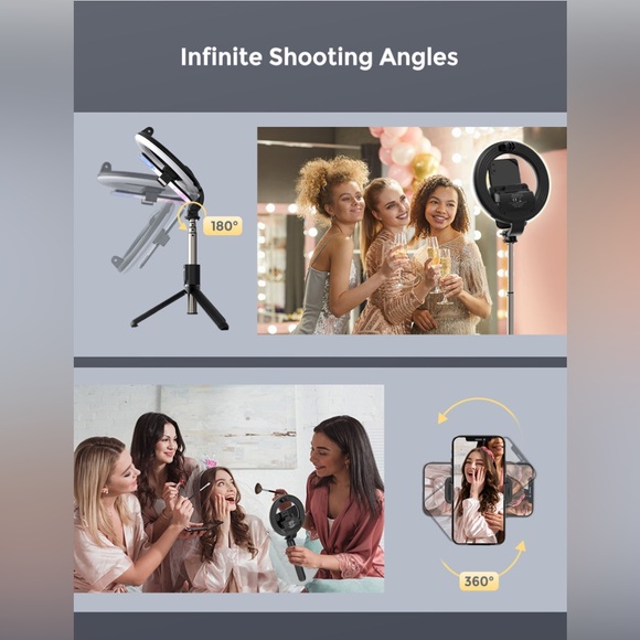 Selfie Ring Light with Tripod Stand & Phone Holder (P) - Picture 4 of 4